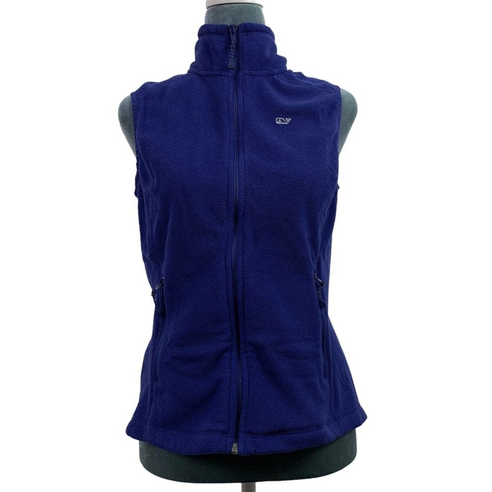 Vineyard Vines Blue Full Zip Fleece Jacket Vest Womens XS